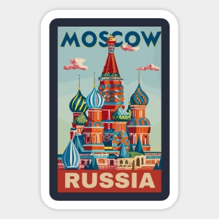 A Vintage Travel Art of Moscow - Russia Sticker